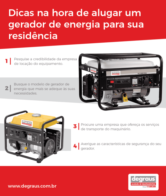 4 dicas na hora de alugar um gerador de energia residencial e 2 modelos